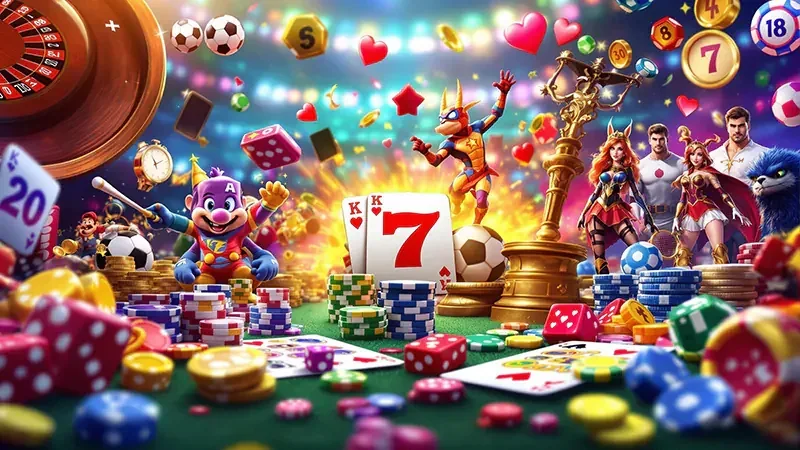 Tampilan permainan slot SM605 dengan reel dan simbol berwarna